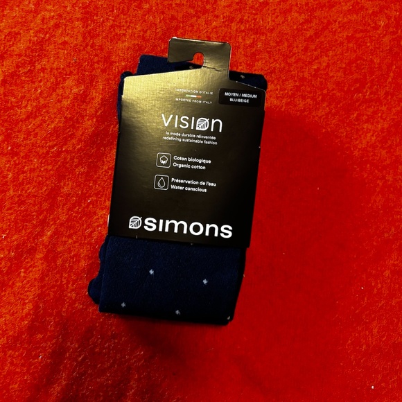 Blue and white organic cotton polka dot tights made in Italy NWT - Picture 3 of 7